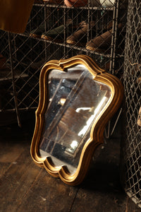 Gold Frame Scroll Mirror Small