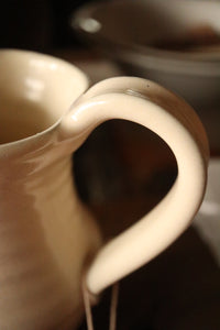 Cream Ribbed Milk Jug