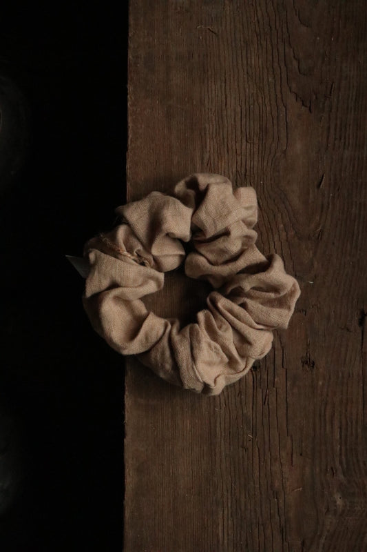 Linen Hair Scrunchie - Oatmeal