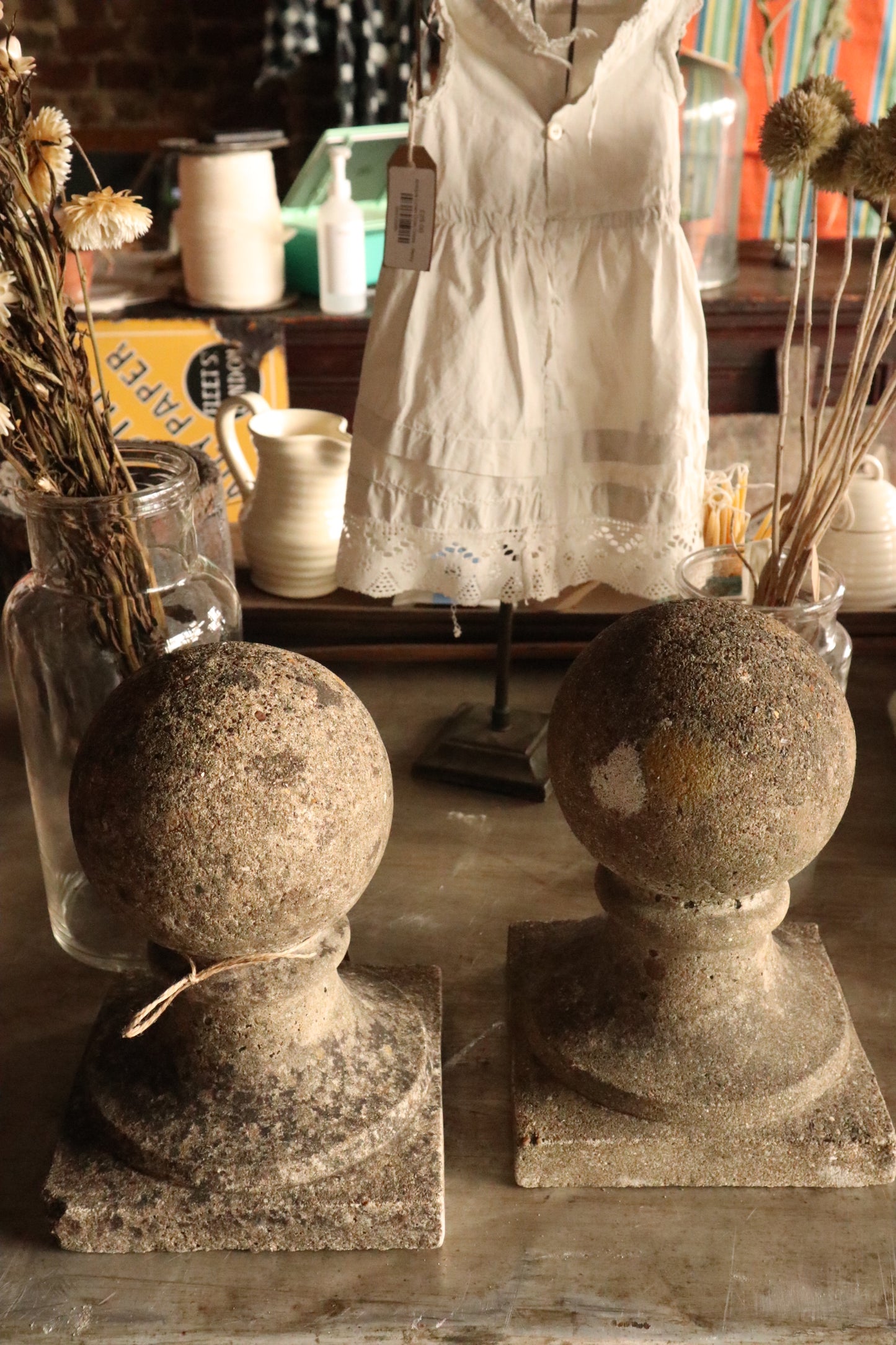 Sphere Stone Caps - Pair