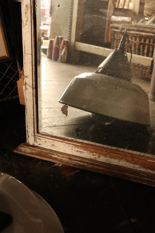 White Enamel Pendant with Storm Glass