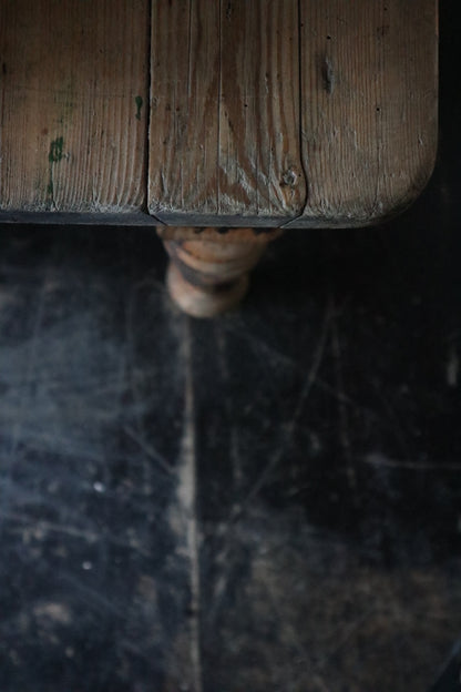 Square Pine Table with Drawer