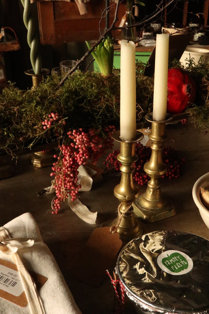 Decorative Victorian Brass Candlesticks