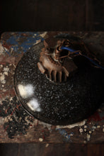 Load image into Gallery viewer, Sammode Black Speckled Enamel Cog Head Pendant