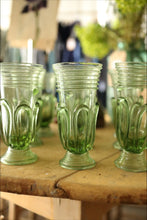 Load image into Gallery viewer, Green Art Nouveau Glasses - Set of 9