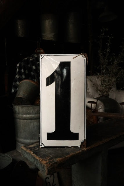 Ex Large Industrial Enamel House Number One