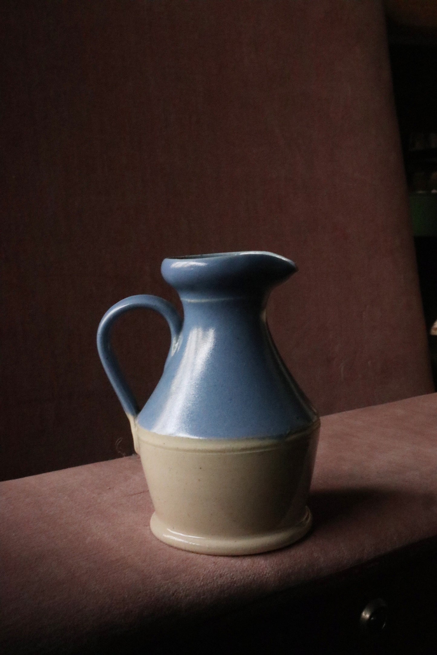 Pretty Blue Stoneware Miniature Jug