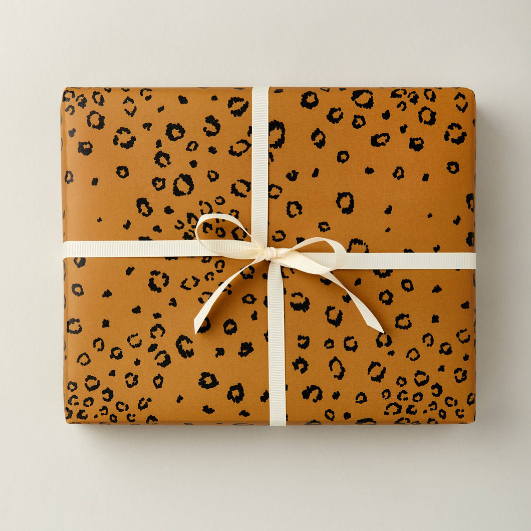 Mustard Leopard Animal Print Gift Wrap