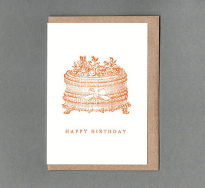 Birthday Cake - Letterpress Greeting Card