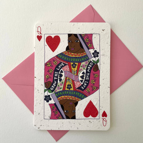 Playing Cards Plantable Valentine's Day Card: Queen 1
