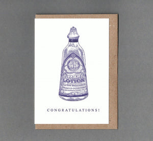 Congratulations - Smart Lotion - Letterpress Greeting Card