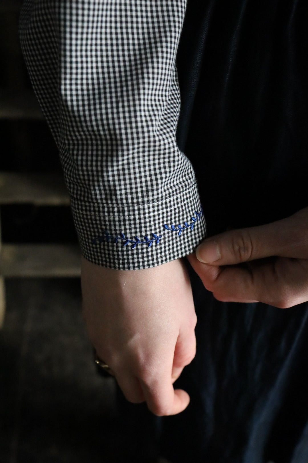 Fine Check Embroidered Shirt