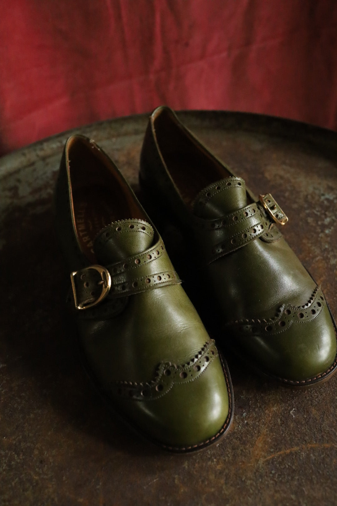 Vintage Green Monk Strap Brogues