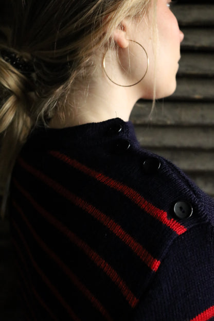 Striped Fisherman's Guernsey Wool Jumper